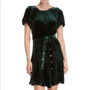 SANDRO Paris Green Velvet Dress